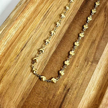 (C118)Collana cuoricini girocollo in acciaio inox