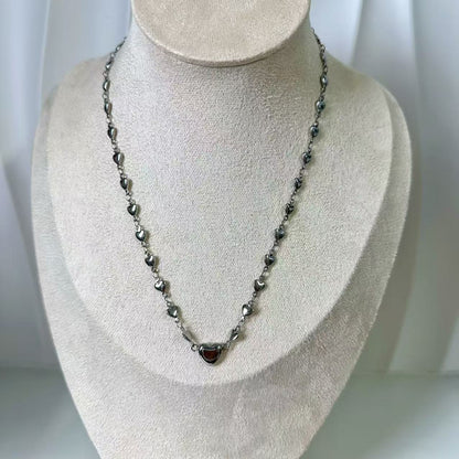 (C119)Collana cuoricini in acciaio inox