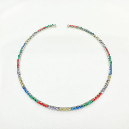 (C274)Collana tennis colorata semirigida