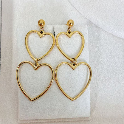 (O208)Orecchini Donna Cuore Cavo