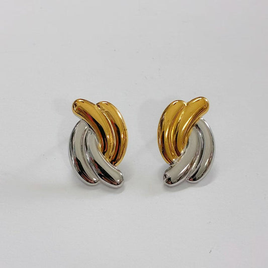 Orecchini Intreccio Brillante – Bicolore