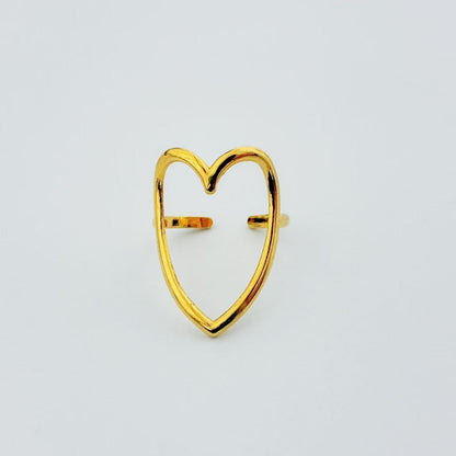 Anello Cuore Contorno Aperto – Stile Leggero e Moderno