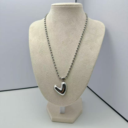 (C299)Collana cuore bombato