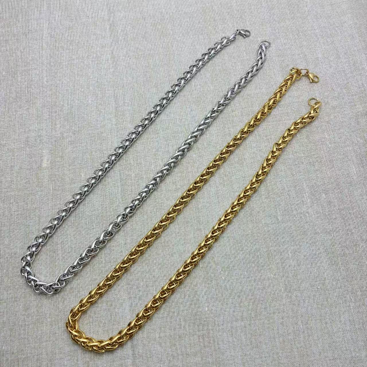 (C343)Collana Uomo Catena Spessa in Acciaio 55CM