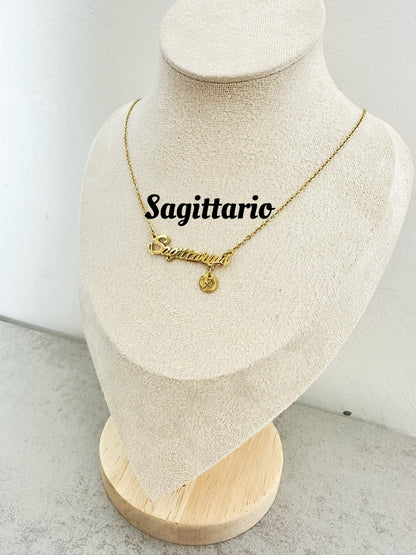 Collane zodiacali in acciaio inox (CZ1)lunghezza 45cm