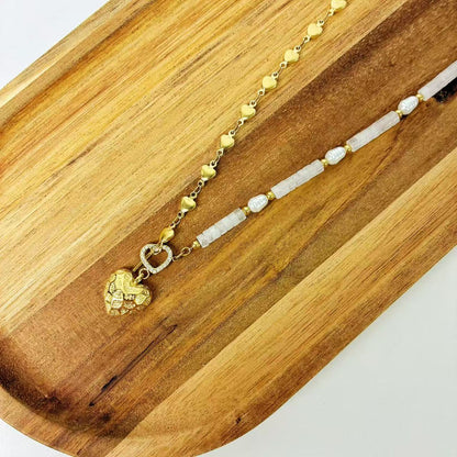 (C144) COLLANA CUORI IN ACCIAIO INOX