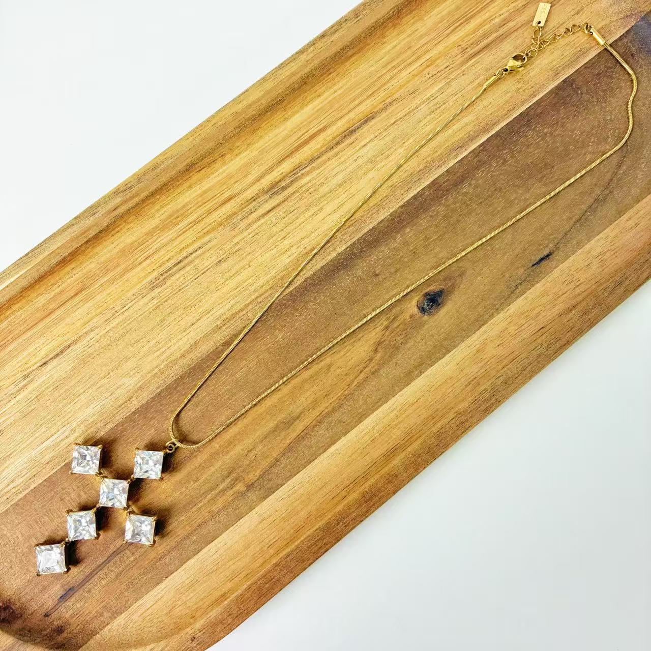 (C148) COLLANA CROCE ZIRCONE IN ACCIAIO INOX