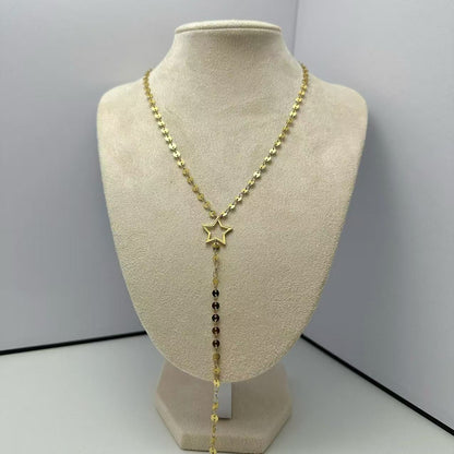 (C278)Collana stella con pendente lungo in acciaio inox