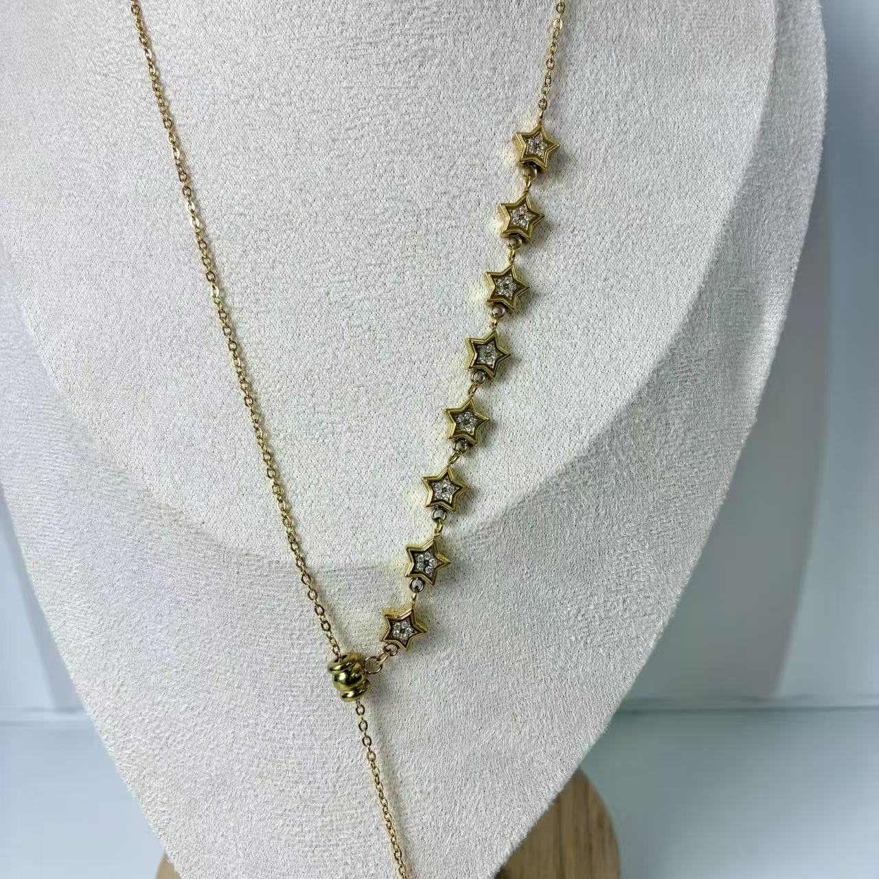 (C151)  COLLANA SALISCENDI STELLA IN ACCIAIO INOX