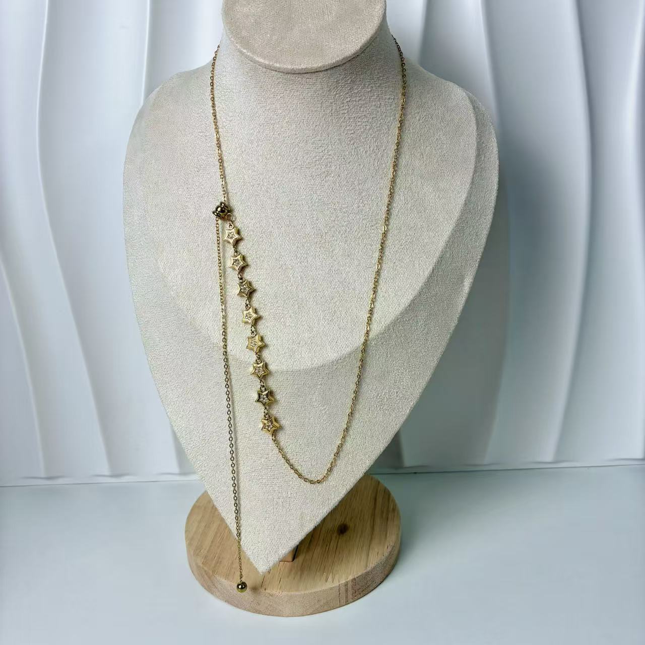 (C151)  COLLANA SALISCENDI STELLA IN ACCIAIO INOX