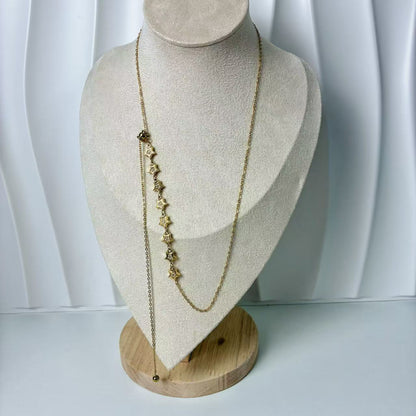 (C151)  COLLANA SALISCENDI STELLA IN ACCIAIO INOX