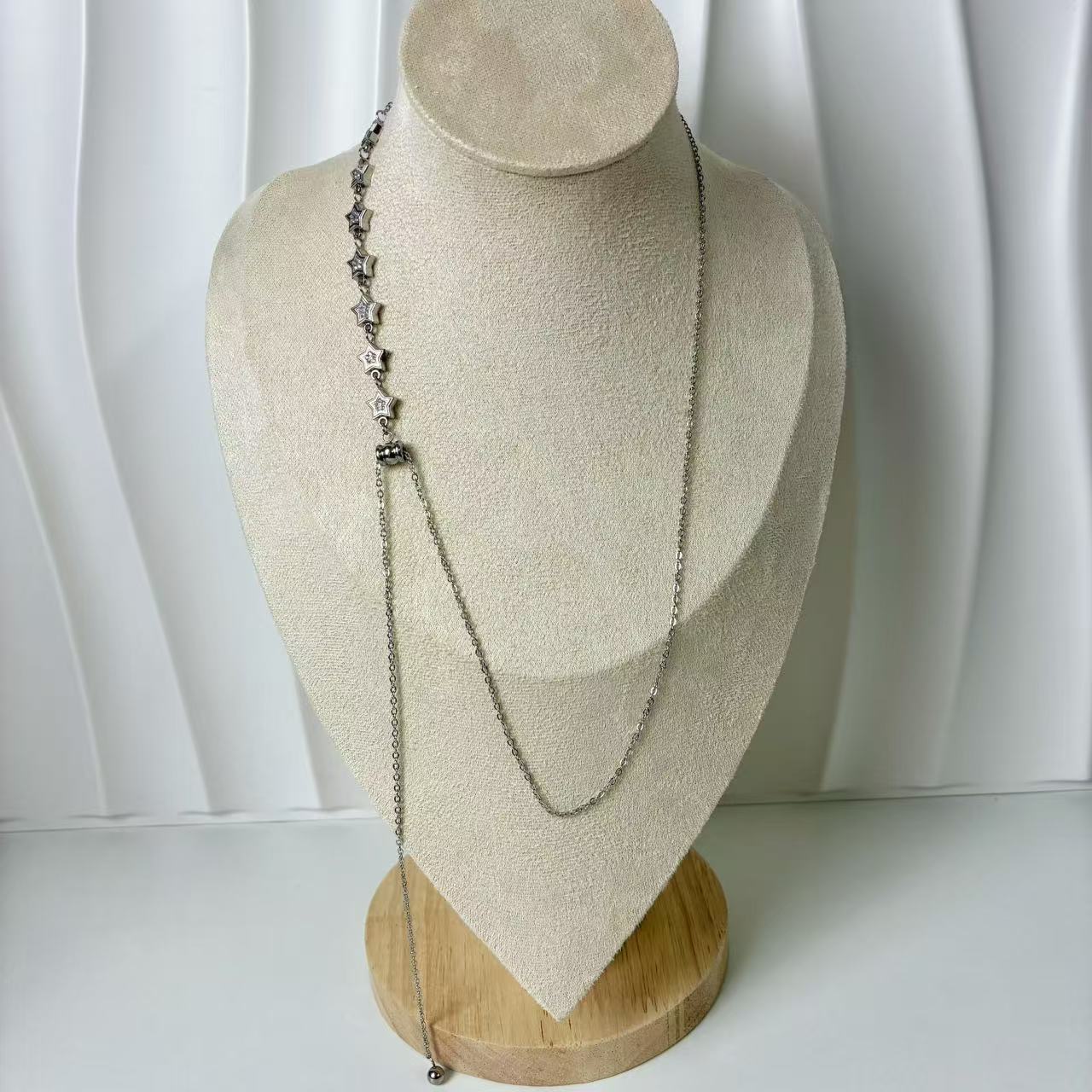 (C151)  COLLANA SALISCENDI STELLA IN ACCIAIO INOX