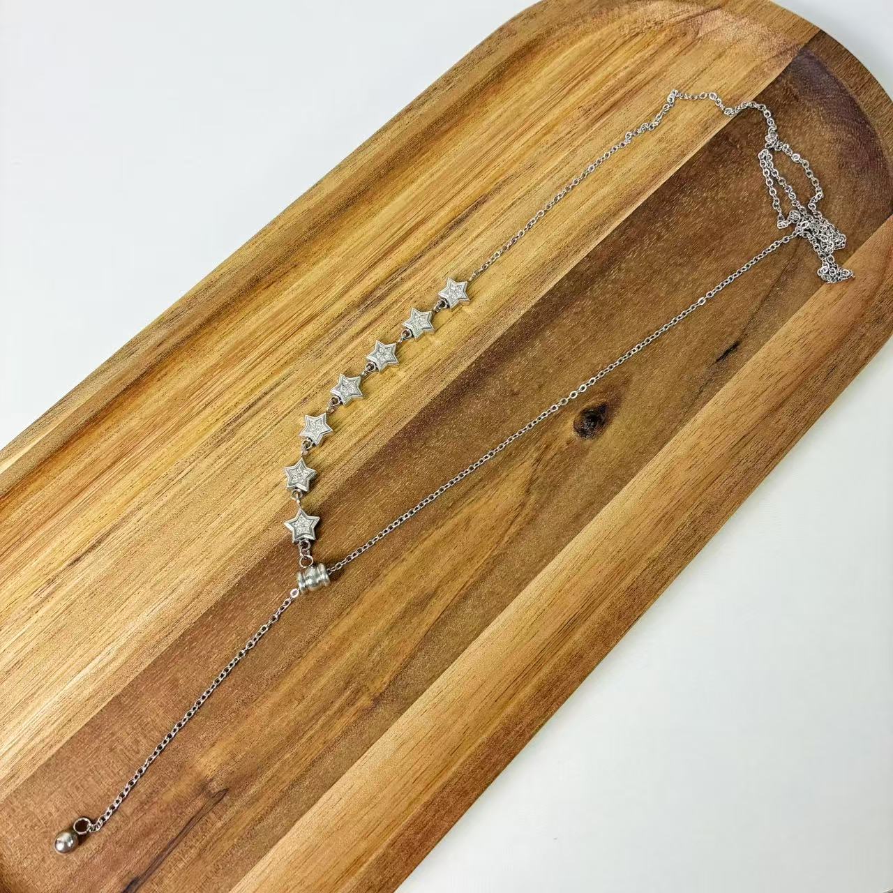 (C151)  COLLANA SALISCENDI STELLA IN ACCIAIO INOX