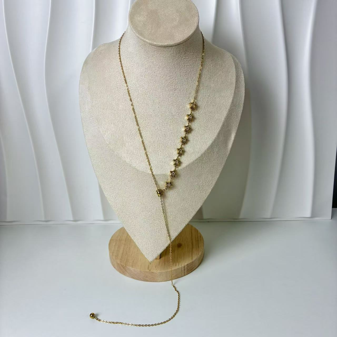 (C151)  COLLANA SALISCENDI STELLA IN ACCIAIO INOX