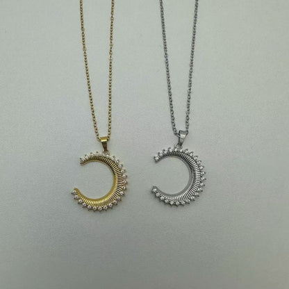 (C302)Collana luna con zirconi