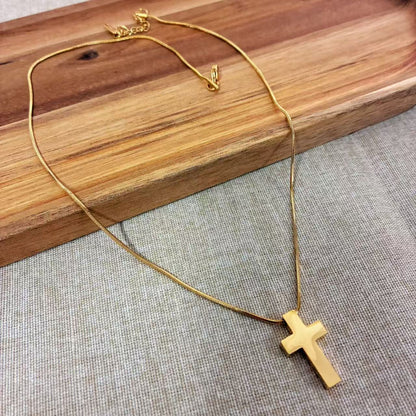 COLLANA CROCE DONNA IN ACCIAIO INOX 55CM