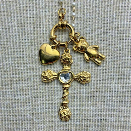 (C346)Collana con ciondoli
