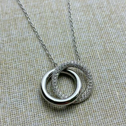 (C349)Collana cerchi infiniti