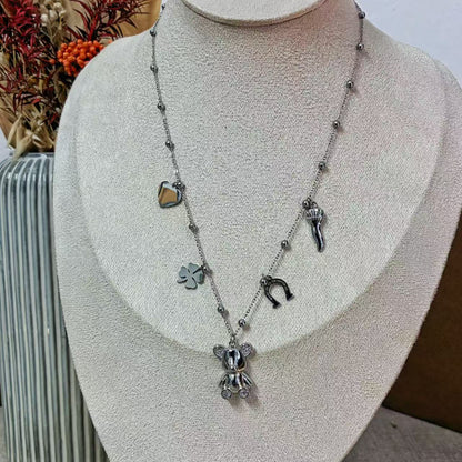 Collana con Charms Portafortuna e Teddy Bear