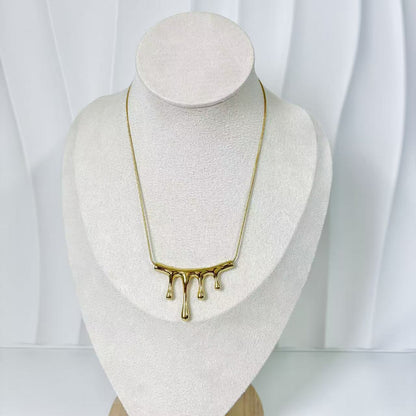 (C249)Collana con ciondolo punto luce in acciaio inox