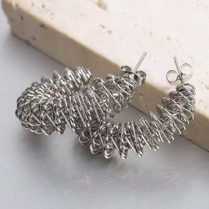 (O219)Orecchini Donna Cerchio a Spirale