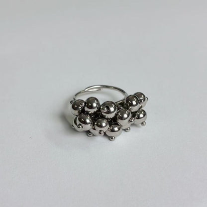 Anello con Sfere Silver – Acciaio Inossidabile