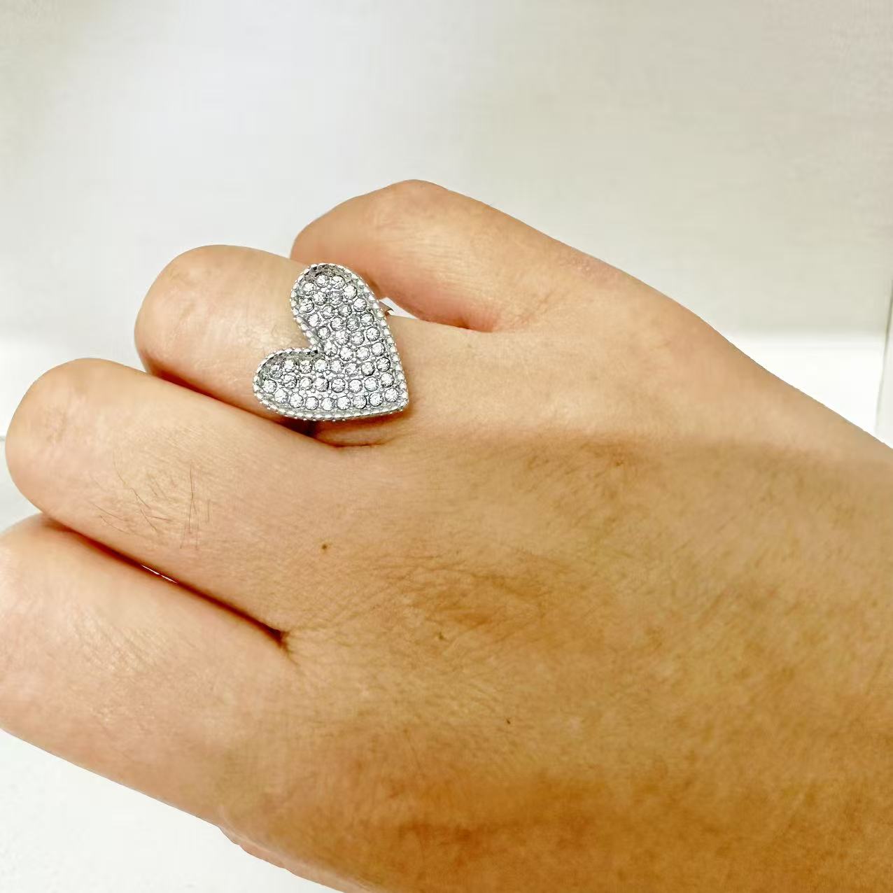 (A147)Anello cuore chevalier regolabile