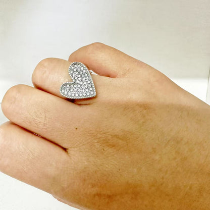 (A147)Anello cuore chevalier regolabile