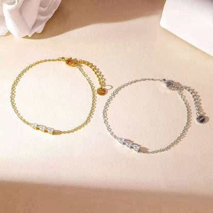 Bracciale con Tre Cristalli a Goccia