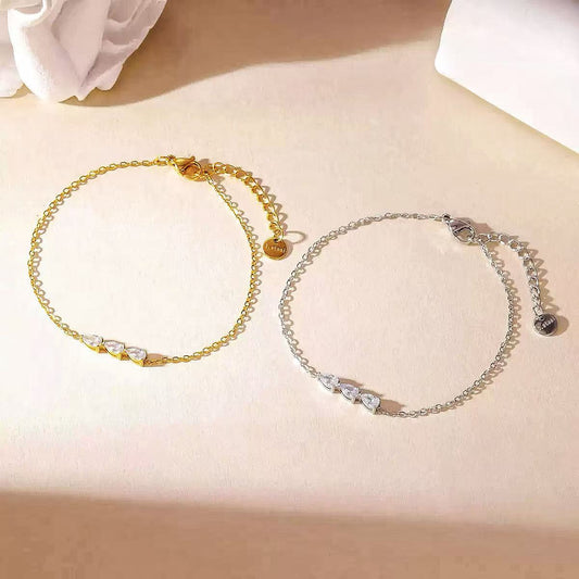 Bracciale con Tre Cristalli a Goccia