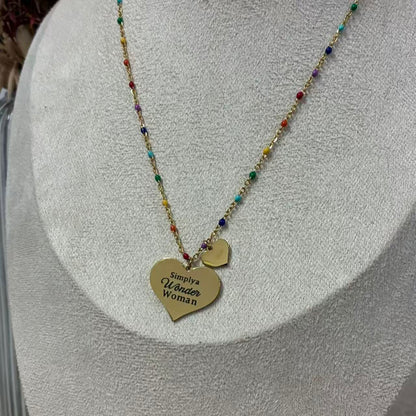 Collana “Wonder Woman” – Acciaio Inossidabile & Catena Multicolor