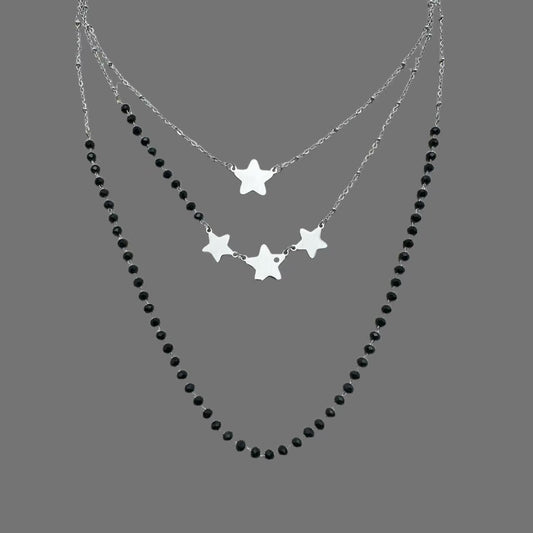 (C326)Collana 3 in 1 con stelle