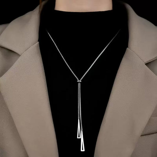 [Offerte] Collana "Gocce Lineari" saliscendi – Pendente Regolabile con Terminali Geometrici