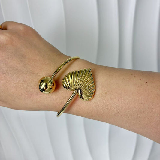 (B153)Bracciale semirigido donna cuore luminoso in acciaio inox