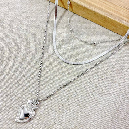 COLLANA 3 IN 1 SACRO CUORE IN ACCIAIO INOX