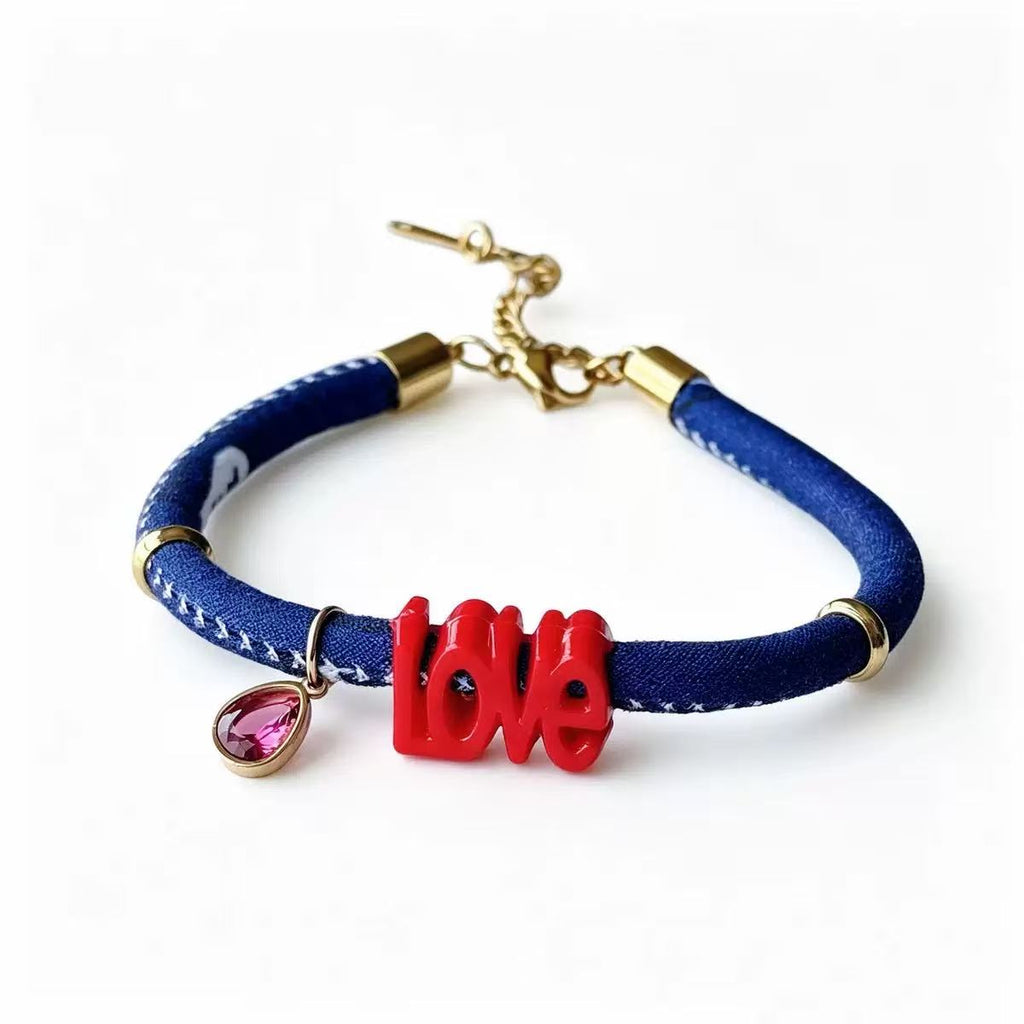 Bracciale Love | Stoffa | con gancio in acciaio inox