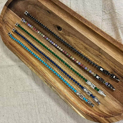 (B025) BRACCIALE TENNIS DONNA IN ACCIAIO INOX