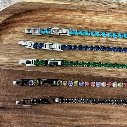 (B025) BRACCIALE TENNIS DONNA IN ACCIAIO INOX