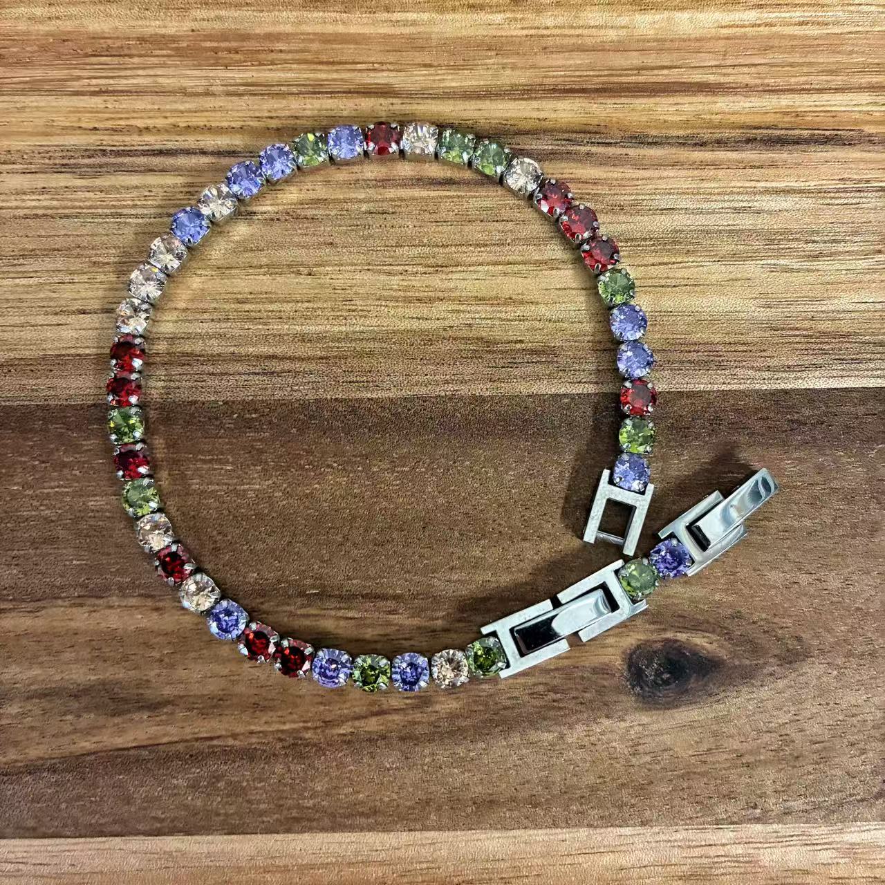 (B025) BRACCIALE TENNIS DONNA IN ACCIAIO INOX