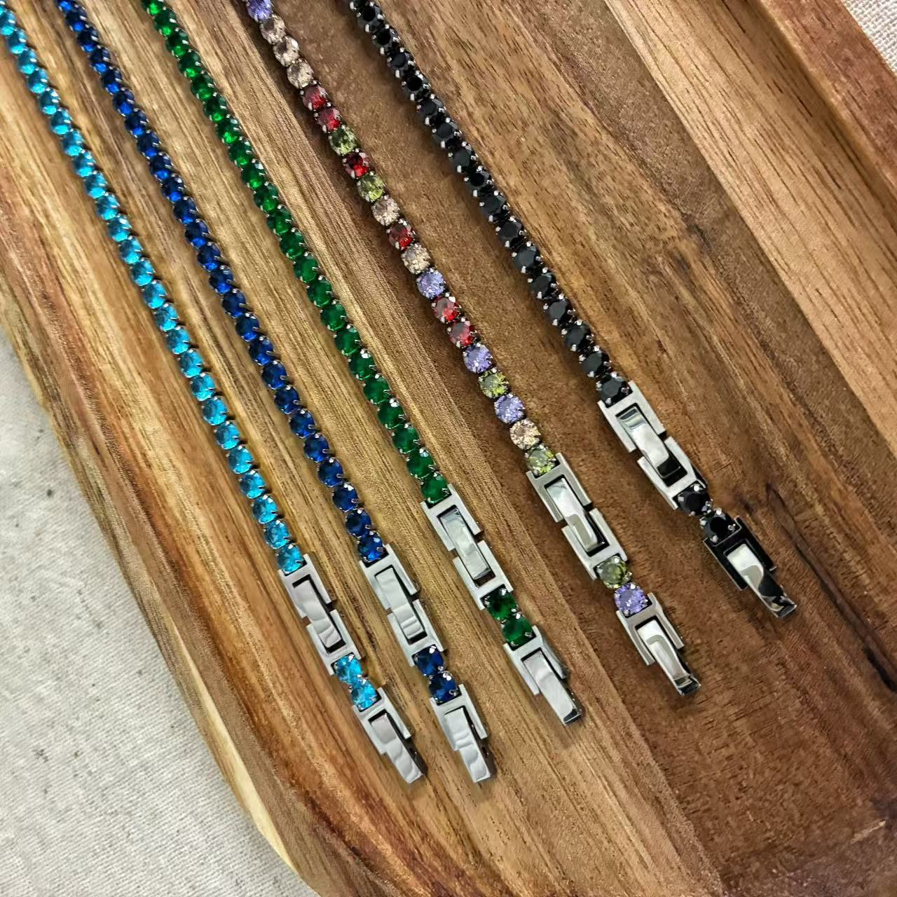 (B025) BRACCIALE TENNIS DONNA IN ACCIAIO INOX