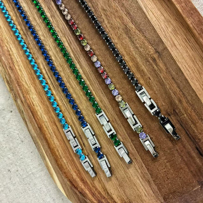 (B025) BRACCIALE TENNIS DONNA IN ACCIAIO INOX