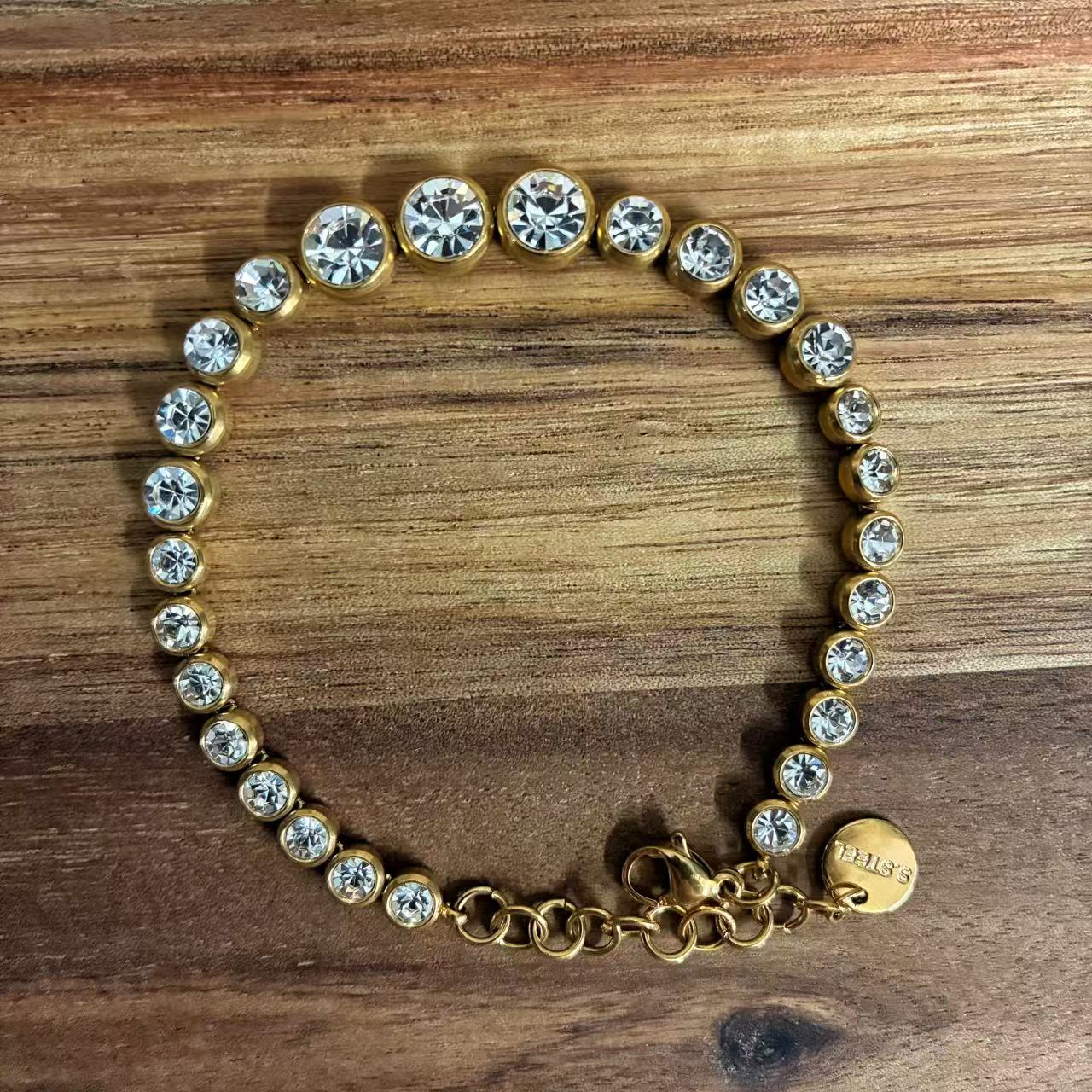 (B026) BRACCIALE TENNIS DONNA IN ACCIAIO INOX