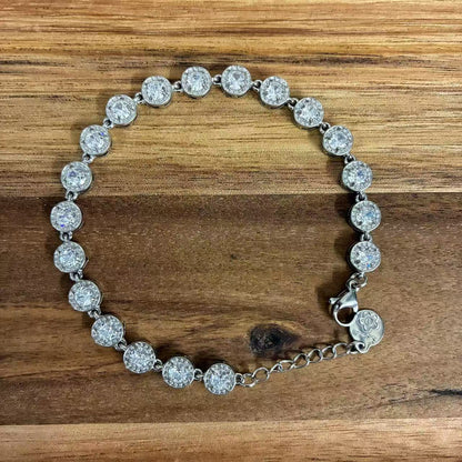 (B027) BRACCIALE DONNA TENNIS IN ACCIAIO INOX