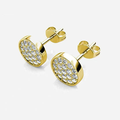 Orecchini "Pavé Celeste" – Bottoni Brillanti in Acciaio