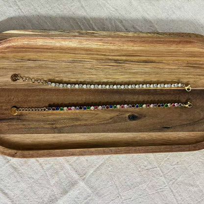 (B028) BRACCIALE TENNIS DONNA IN ACCIAIO INOX