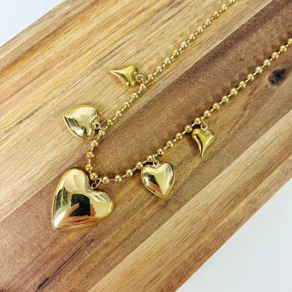 (C163)Collana cuori leggeri in acciaio inox