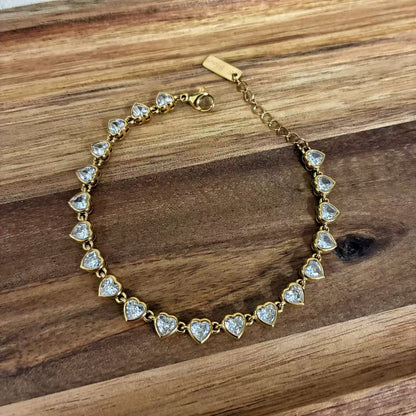 (B029) BRACCIALE TENNIS DONNA IN ACCIAIO INOX