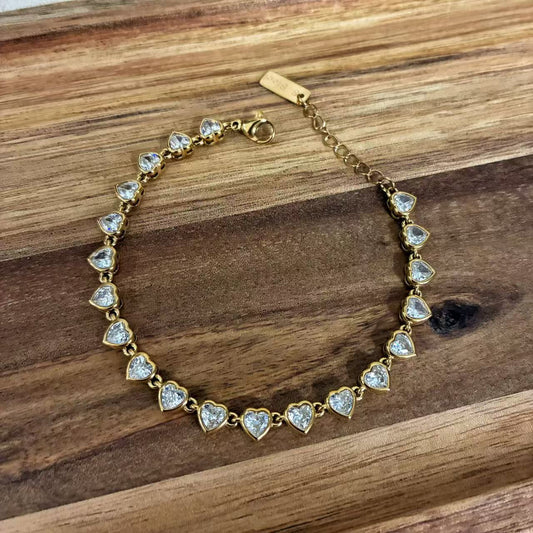 (B029) BRACCIALE TENNIS DONNA IN ACCIAIO INOX