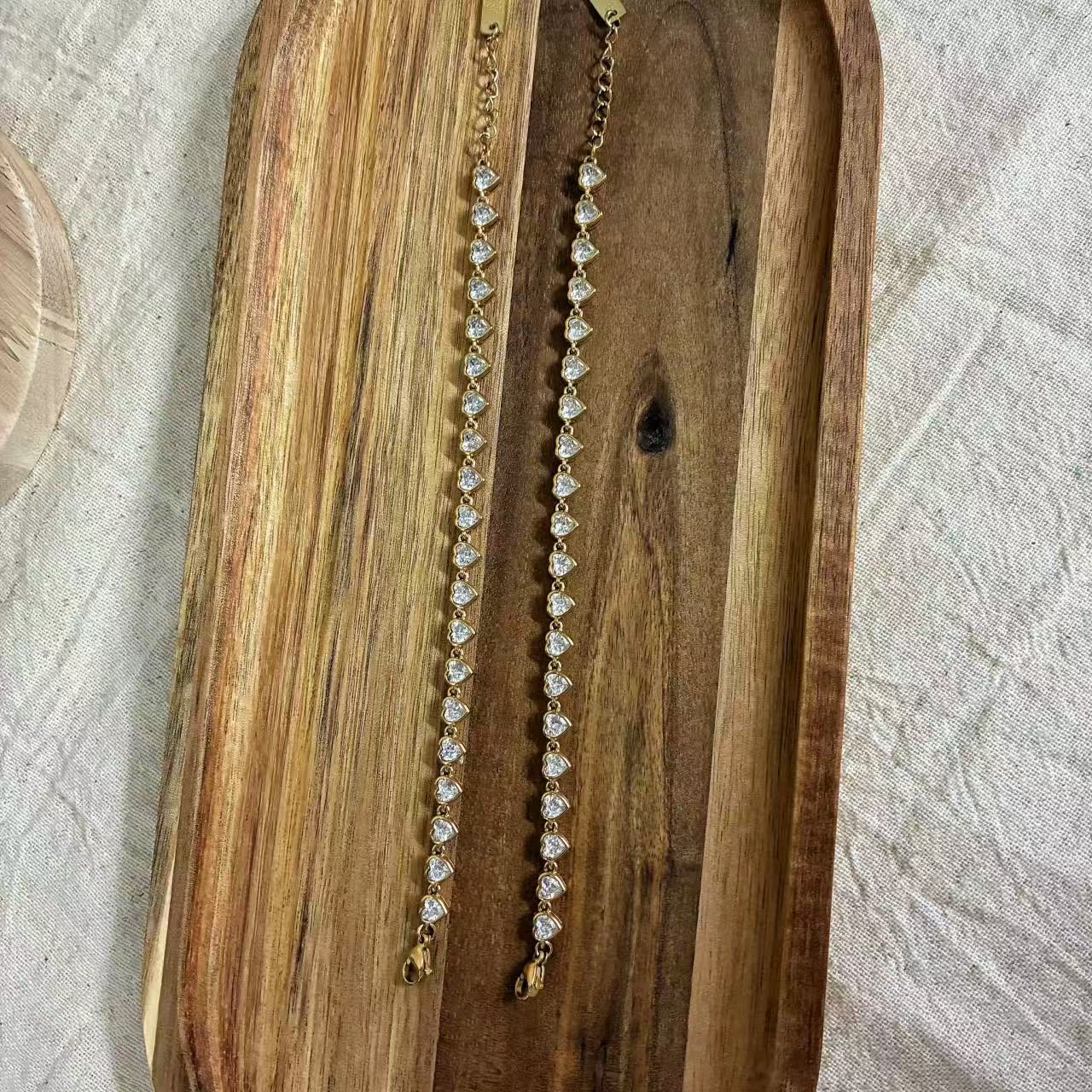 (B029) BRACCIALE TENNIS DONNA IN ACCIAIO INOX