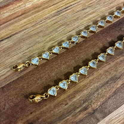 (B029) BRACCIALE TENNIS DONNA IN ACCIAIO INOX